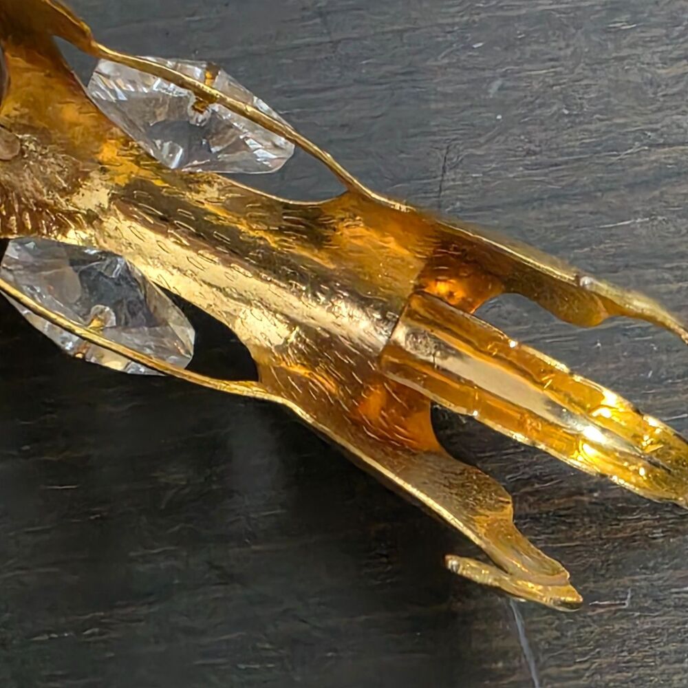 Dog Mini Figurine Gold Plated Swarovski Crystal Elements 3"W - Picture 8 of 12